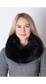 Black fox fur neck warmer